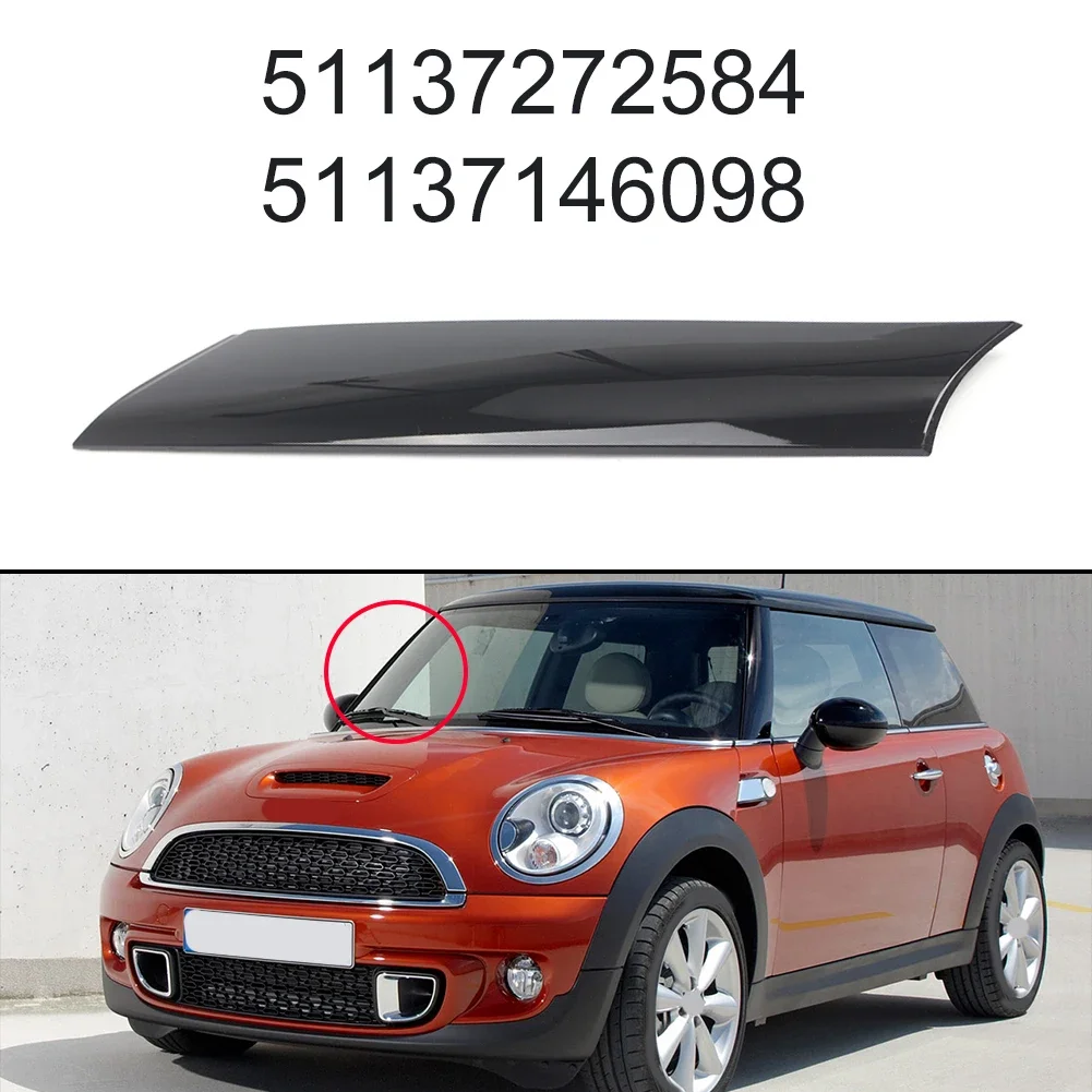 Garniture de pilier avant droit pour Mini Cooper R55 R56 R57 51137272584, en ABS noir, moulure extérieure, habillage de voiture