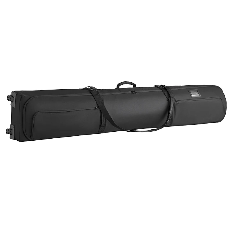 

Ski Roller Bag, Up to 68.9 in/175 cm, Padded Snowboard Bag with Wheels for Air Travel, 600D Waterproof Oxford Fabric, with Adjustable Straps, for Skis Poles Goggles Gloves Helmet Boots (Black)