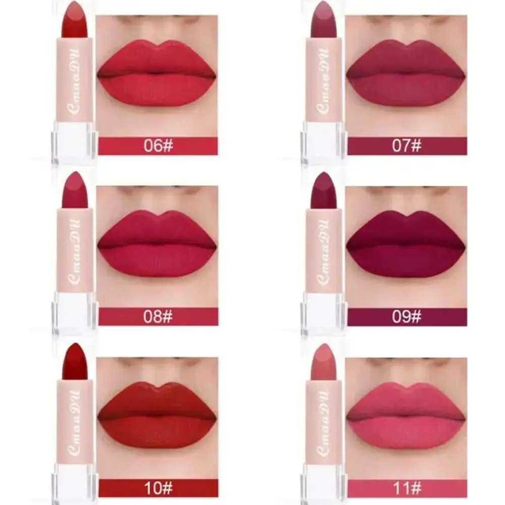 Lápiz labial mate Retro, 15 colores, resistente al agua, terciopelo duradero, hidratante, brillo de labios desnudo, encanto Sexy, belleza de labios, Cosméticos de maquillaje