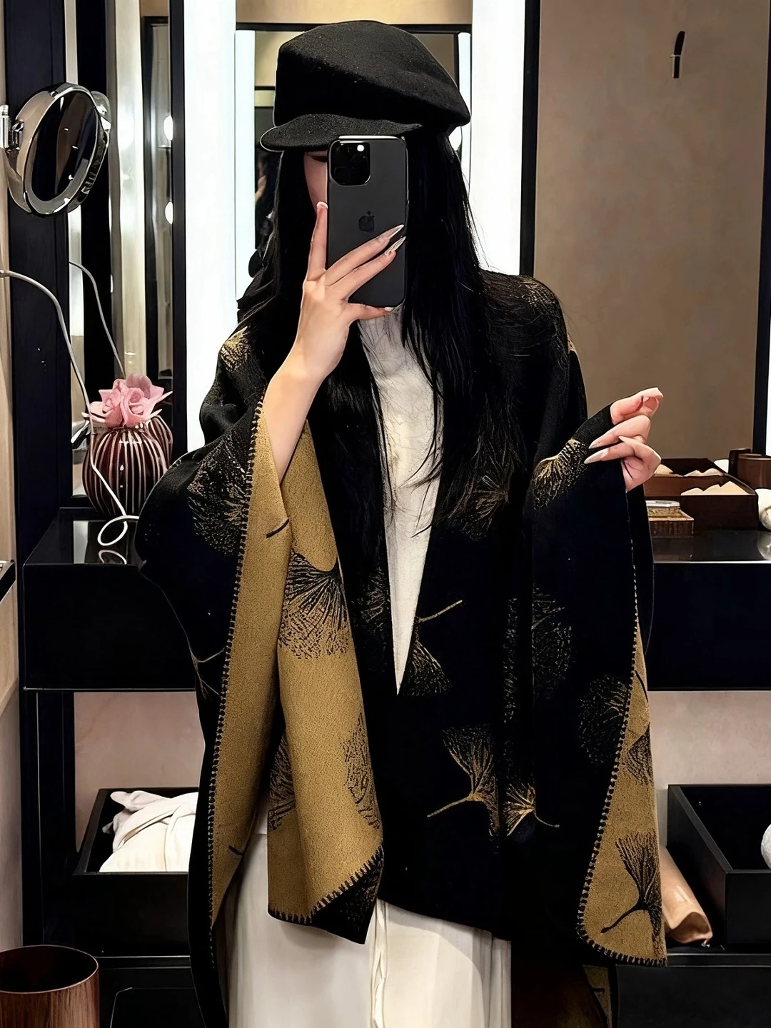 pure-camere-scarf-women's-high-end-double-sided-thi-warm-ne-warmer-awl-cowl-ne-multifunctional-plant-floral-pattern