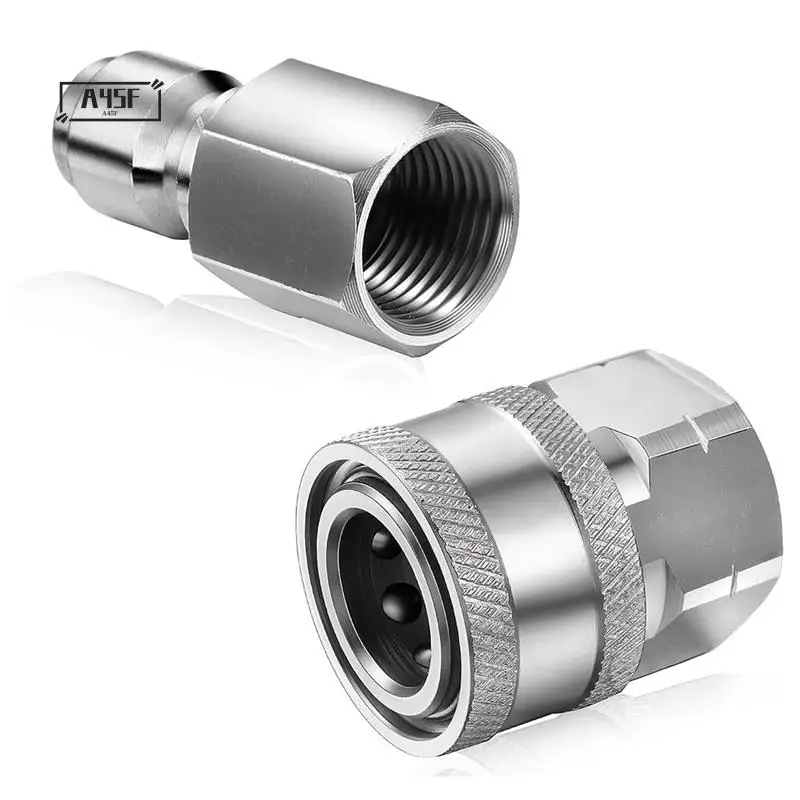 

A45F-8PCS Silver Stainless Steel Male Female Quick Connector NPT 3/8 Inch (Internal & External Thread)