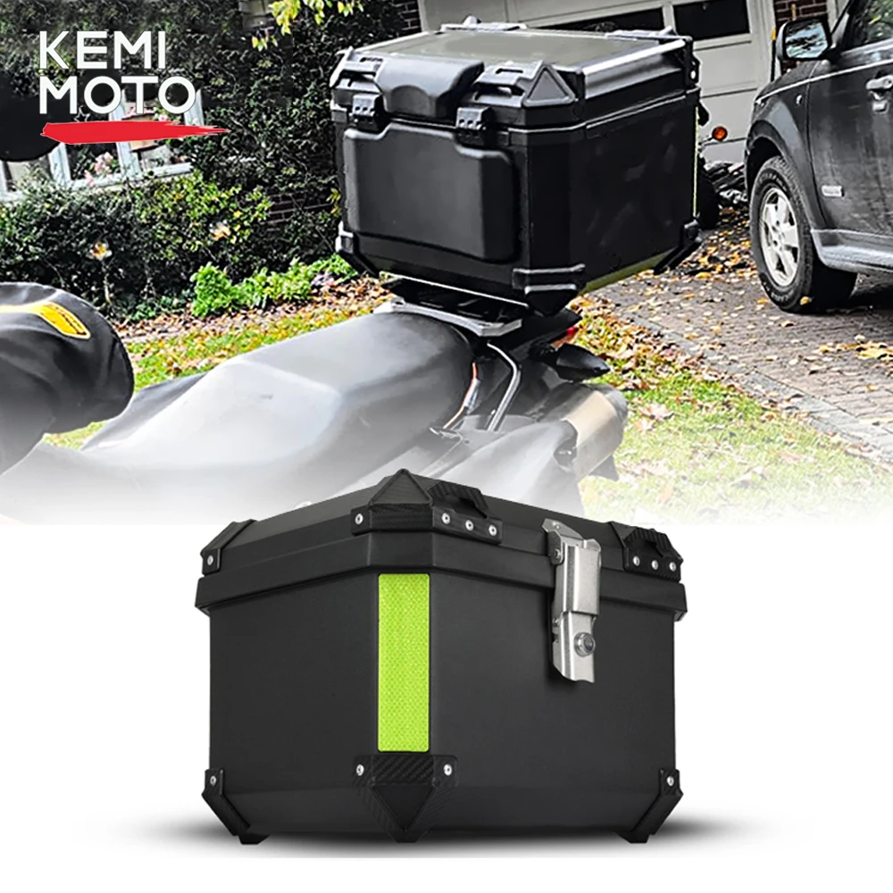 45L Box Universal Motorcycle Rear Luggage Trunk Storage Moto Top Case Tool Box Waterproof Helmet Key Lock Tail Toolbox