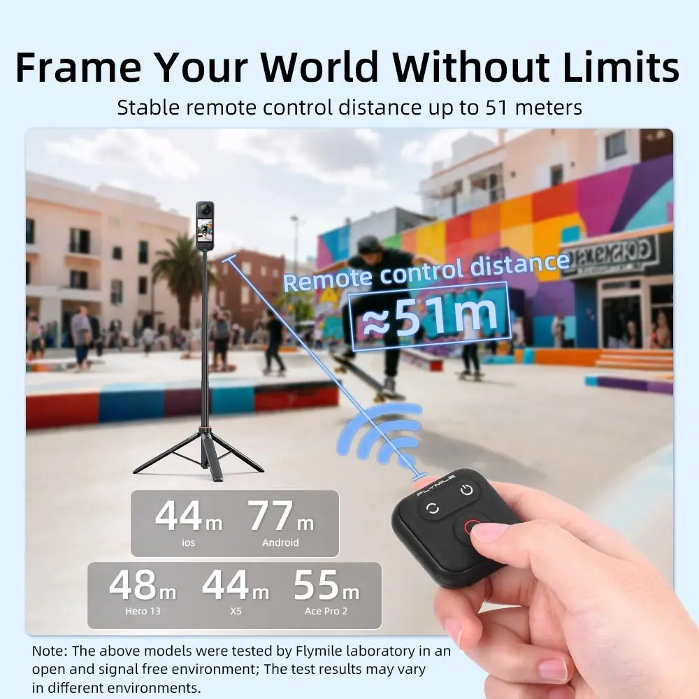 50M Bluetooth Remote Control Multifunctional Camera Wireless Shooting Controller for Insta360 X5/X4/X3/AcePro 2/Go 3/3S