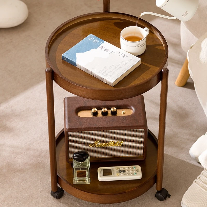 

Mobile sofa side table coffee table with wheels sofa side cabinet side table bedside table living room table snack trolley
