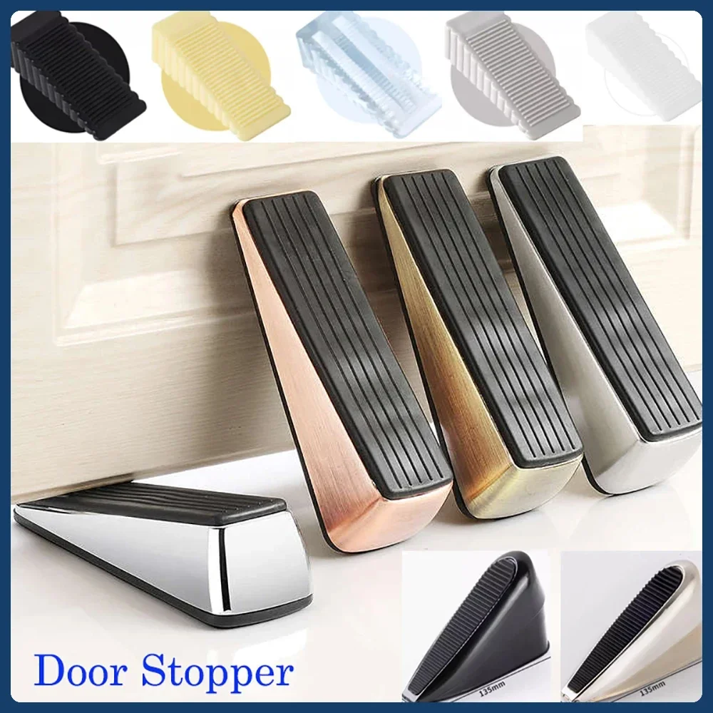 Door Bottom Stopper Reusable Shock Absorbent Block Wedge Door Stopper Home Office Door Anti-collision Buffer Children Protection