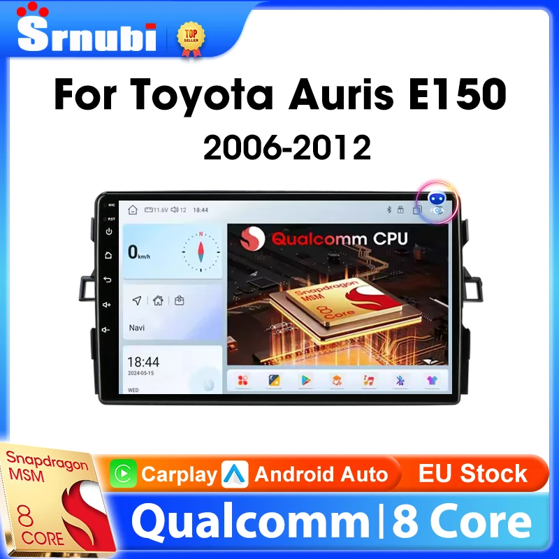 Android inalámbrico CarPlay Radio estéreo de coche para Toyota Auris E150 2006-2012 reproductor Multimedia 2 Din unidad principal Audio estéreo auto