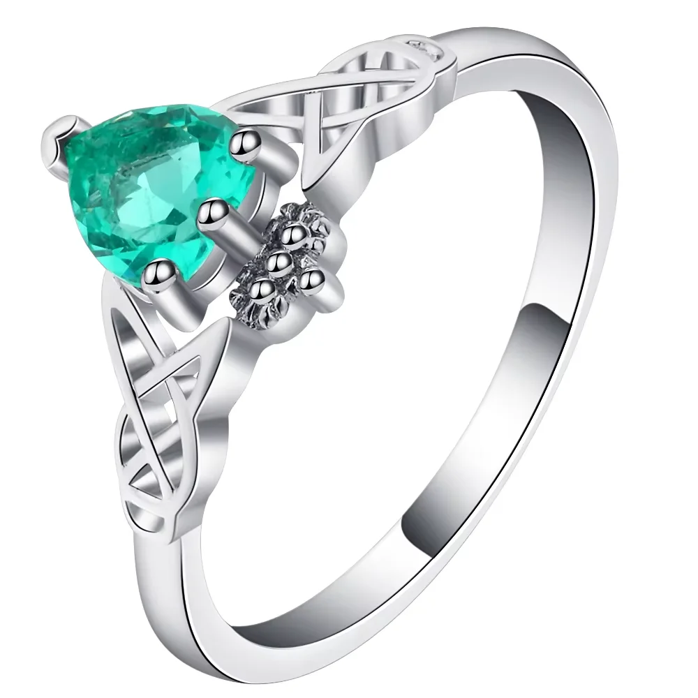 Элегантное кольцо с сердечком, модные зеленые свадебные украшения с фианитом, обручальные кольца, ювелирные изделия, подарок на день Святого Валентина