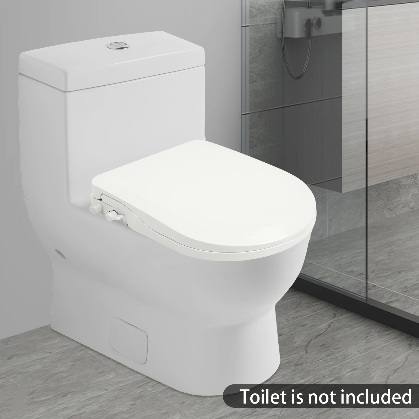 

PP Material Non-Electric Bidet Toilet Seat Dual Nozzle Front Rear Wash Ergonomic Slow Damping for Bathroom Toilet Sanitary Use