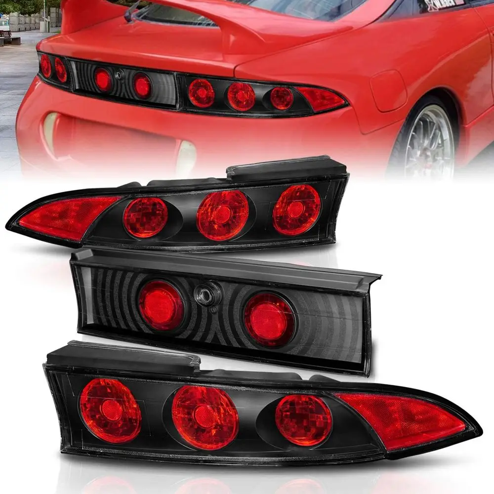 

Rear Brake Taillights 3Pcs G2 Black For Mitsubishi Eclipse - Passenger and Driver Side