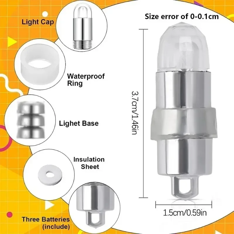 걸이식 후크가 달린 미니 LED 전구, 방수 배터리 제어, 따뜻한 흰색 램프, 풍선 랜턴, 내부 조명, 야외 조명