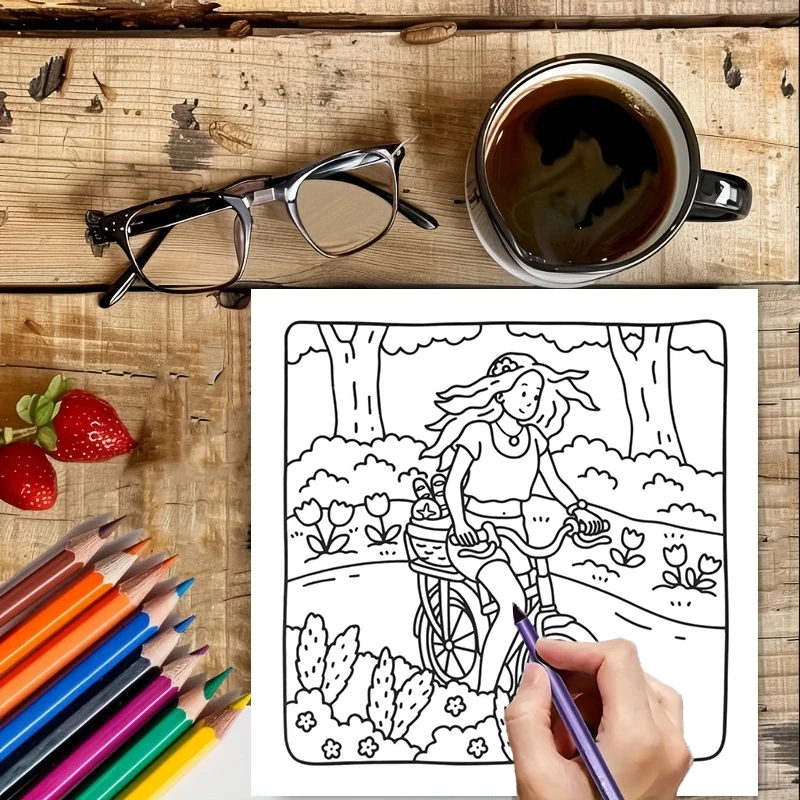 Libro para colorear Girl Life de 28 páginas para adultos |   Libro para colorear, útiles de dibujo para Navidad, Acción de Gracias