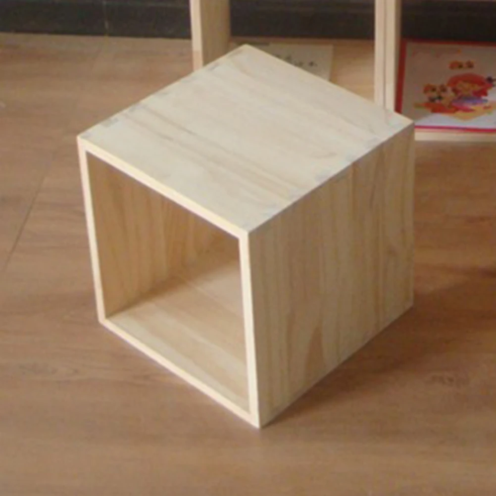 

Solid Wood Storage Box Dovetail Combination Modular Design Wooden Crate Shelf Beige BambooBins Storage Solution Open