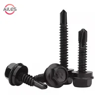 Negro 410 Acero inoxidable M4.2 M4.8 M5.5 M6.3 Tornillos autoperforantes hexagonales exteriores Tornillos de cola de taladro