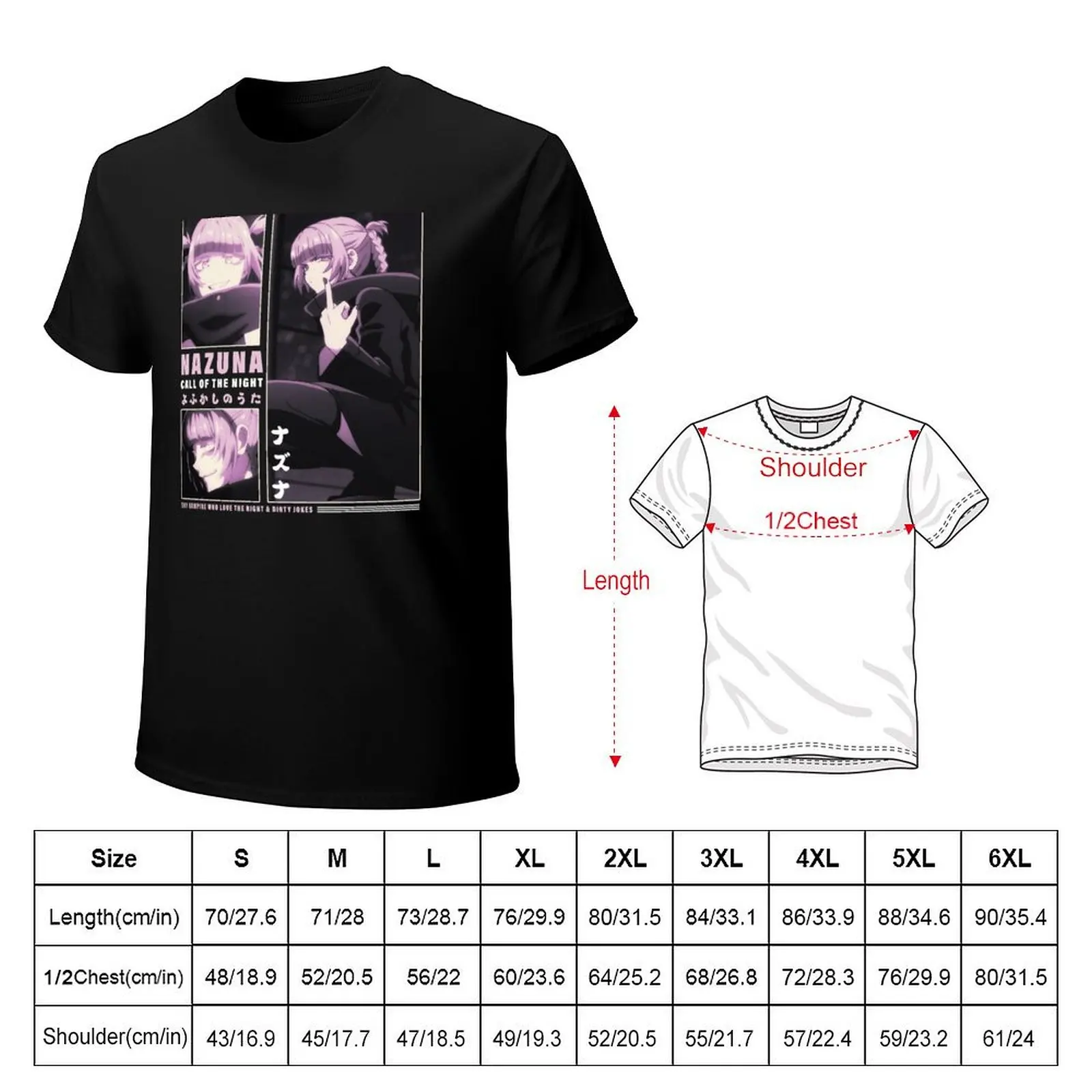 Nazuna ナズナ Call Of The Night - Yofukashi no Uta T-Shirt vintage clothes tops cute clothes t shirt for men