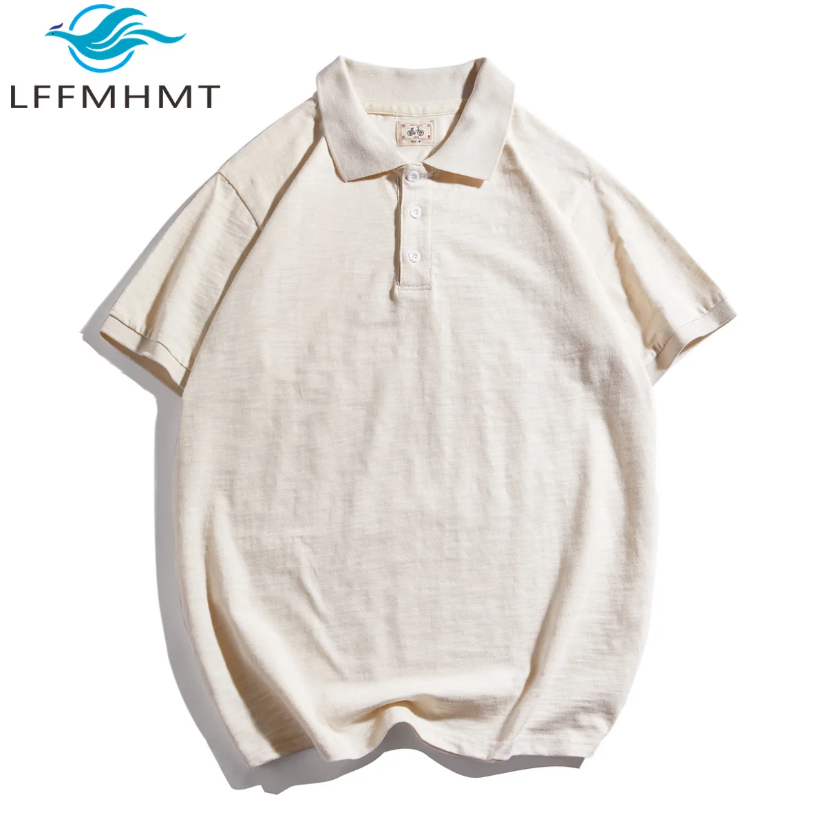 Summer Fashion Good Quality 100% Cotton Short Sleeve Lapel Polo-shirt Men Vintage Healthy Fabric Loose Casual Solid Color Tops