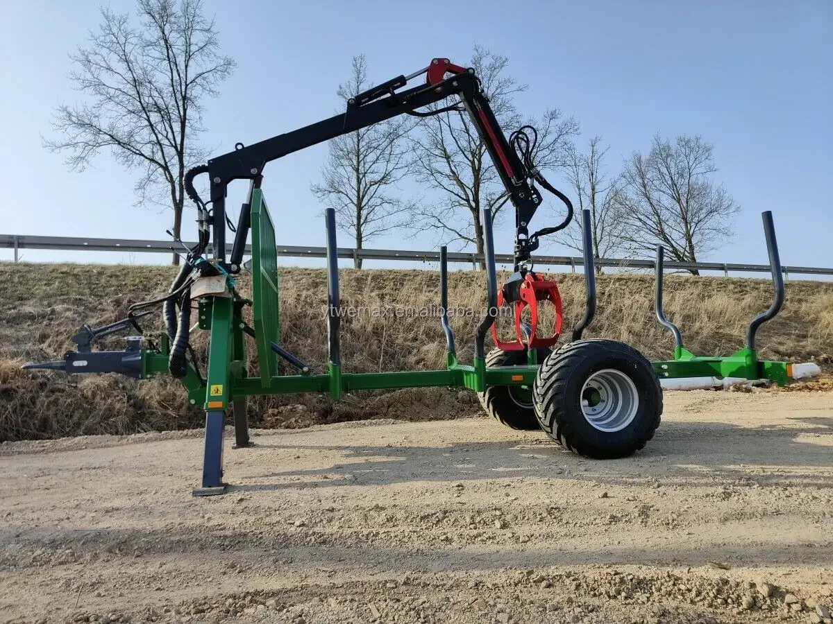 Customized Forest Log Crane With Grapple And Clamp 360 Degree