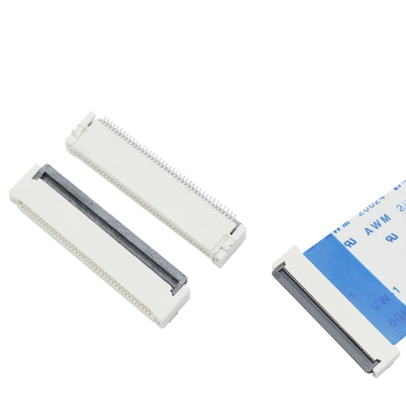 FPC FFC Connector Socket Pitch 0.5mm Back Flip Front Insert Horiztontal Socket 4/6/8/10/12/14/16/18/20/22/24/30/36/40/50/60 Pin