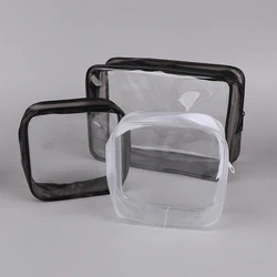 1Pc Clear Makeup Bag Fashion Transparent Travel Portable Mini Wash Storage Bags Women Zipper Organizer Cosmetic Bag