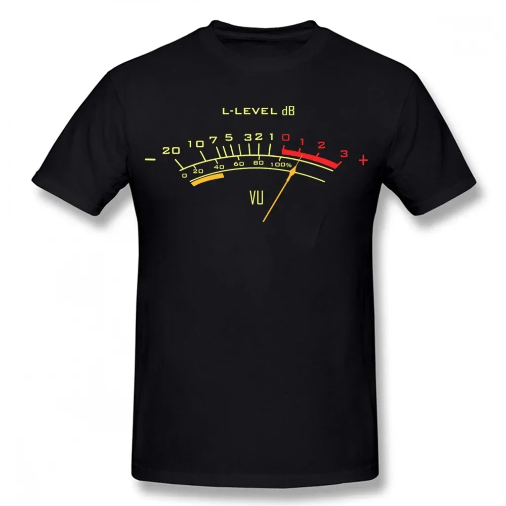 Volume VU Meter Vintage Audio Engineer Recording T-shirt Crew neck Summer short sleeve casual casual top for both men and women