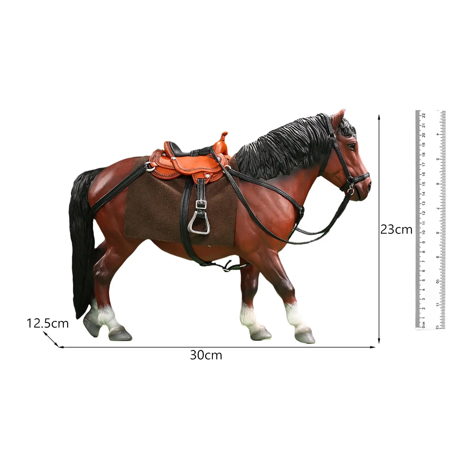 Figurka konia w skali 1/12, kolekcjonerskie ozdoby, realistyczna miniaturowa figurka konia do figurek akcji o wysokości 15 cm, akcesoria do dioramy.