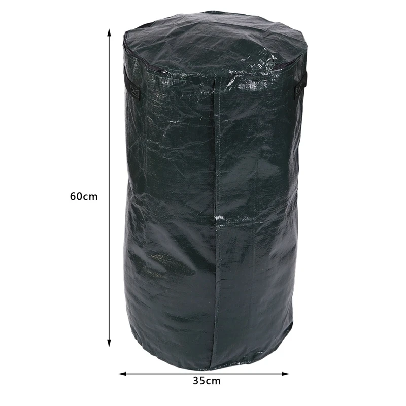 Organic Waste Kitchen Garden Yard Compost Bag, Ambiental PE Plantador de pano, Eliminação Compost, Novo, 2X