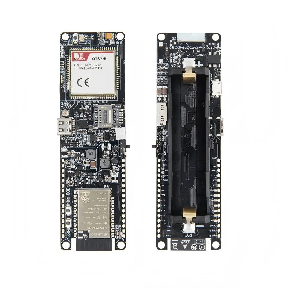 4G LTE Development Board A7670E Module MCU32 Wi-Fi Bluetooth TF Card Slot GSM With 18650 Battery Holder IoT Communication Module