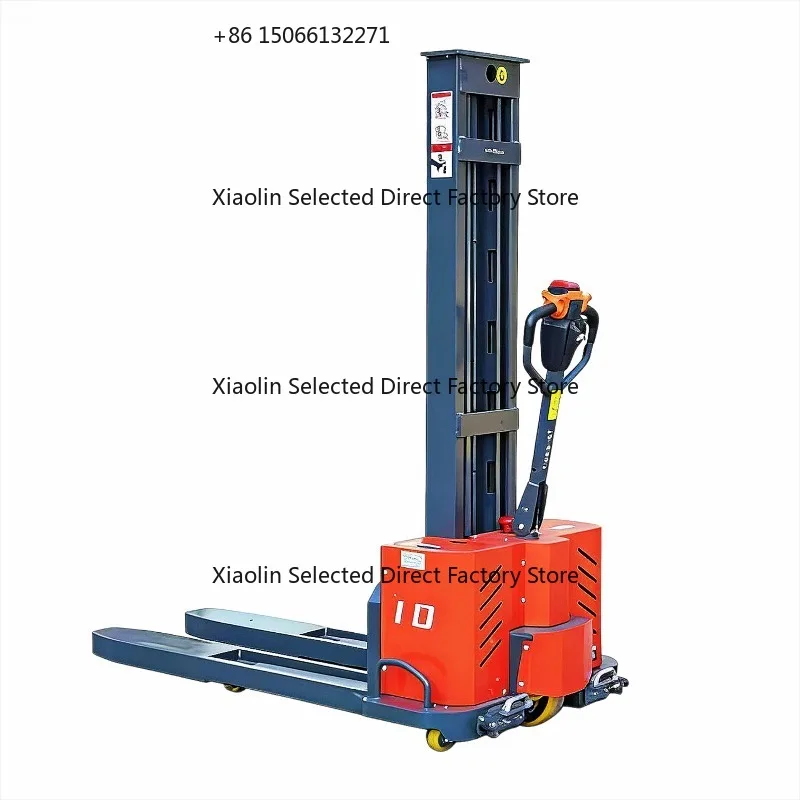 Full Drive Electric Pallet Stacker Forklift Crane Certified Custom Capacity 1300-1500mm Lifting Height Lithium Battery