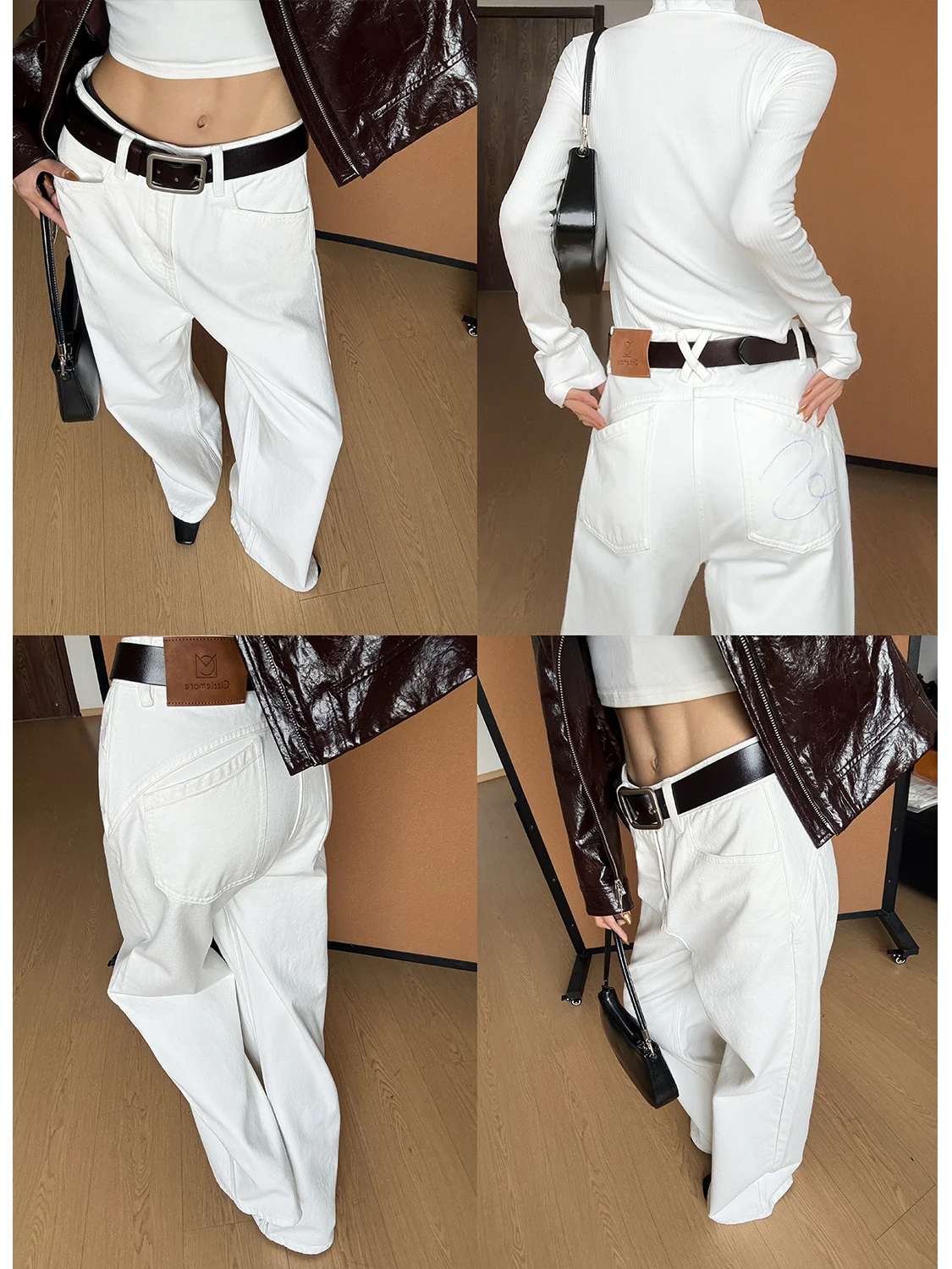 

CIZZLEMORE Casual mat Straight Leg Loose Feel Jeans Spring New Sle Slimming High Waist Cotton Ladies Jeans