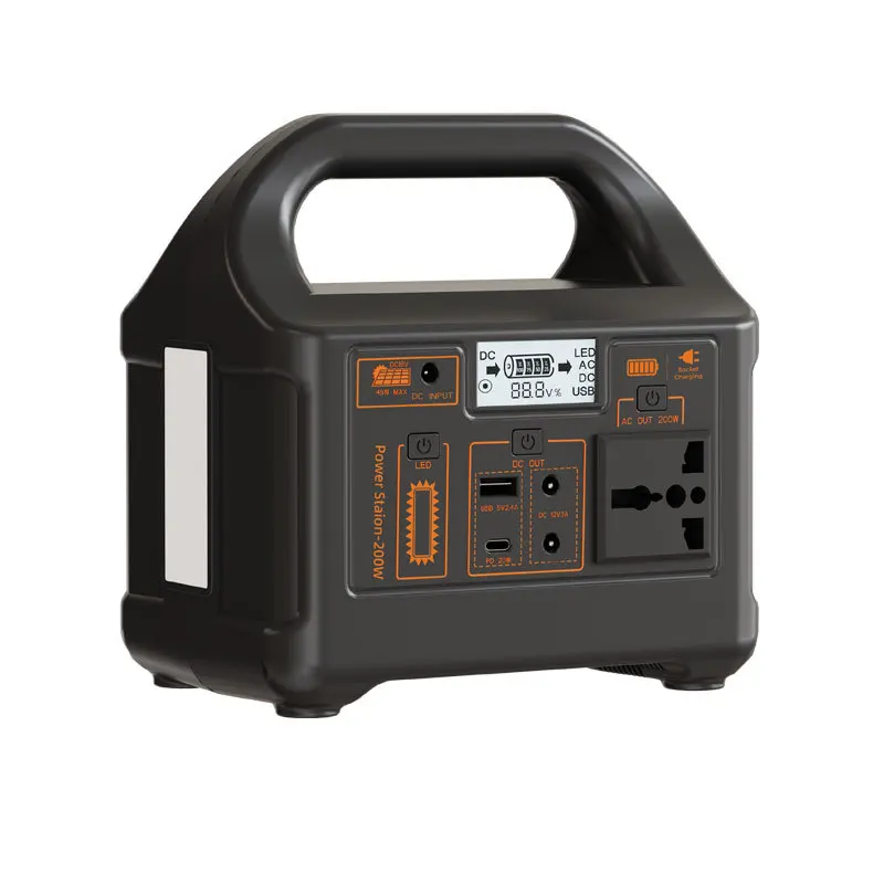 Gaiaray LiFePO4 Batterie 153,6Wh Powerstation 200W Tragbarer Generator Erweiterbare Batterie für Stromausfall Reisen 12,8V Notstromversorgung Unterstützt USV mit LED-Licht EU 220V PL Lager