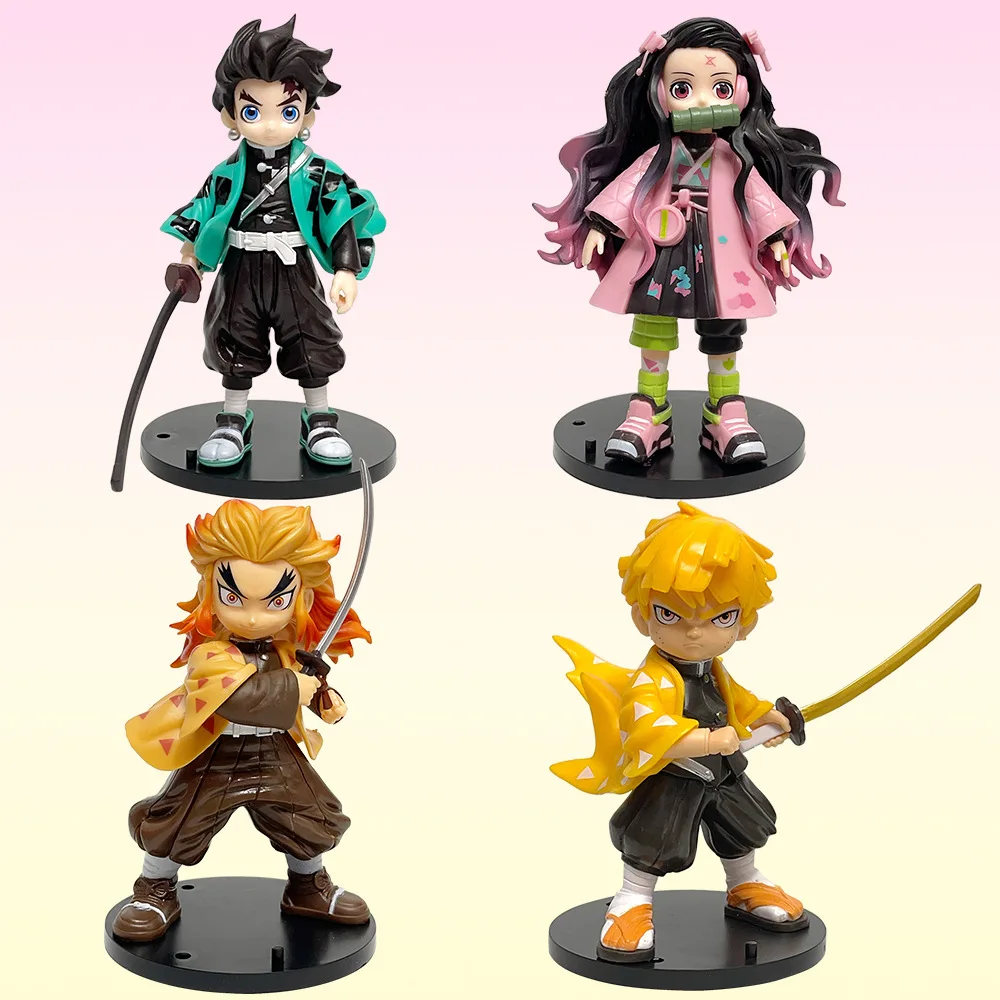 Figuras Demon Slayer Nezuko Zenitsu Tanjiro Rengoku figura de acción de Anime muñeca modelo de PVC juguete para regalo coleccionable