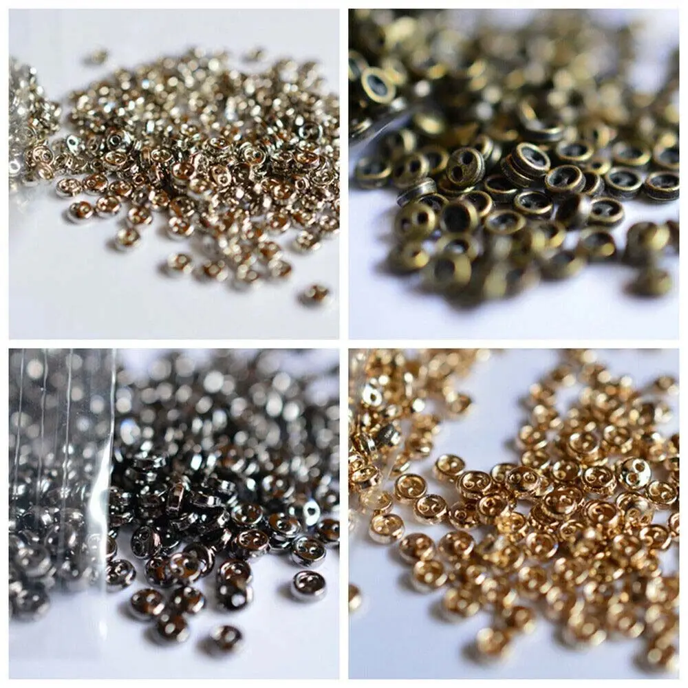 50pcs Mini tissu fait à la main accessoires en métal vêtements couture boutons de couture bouton de poupée boutons ronds