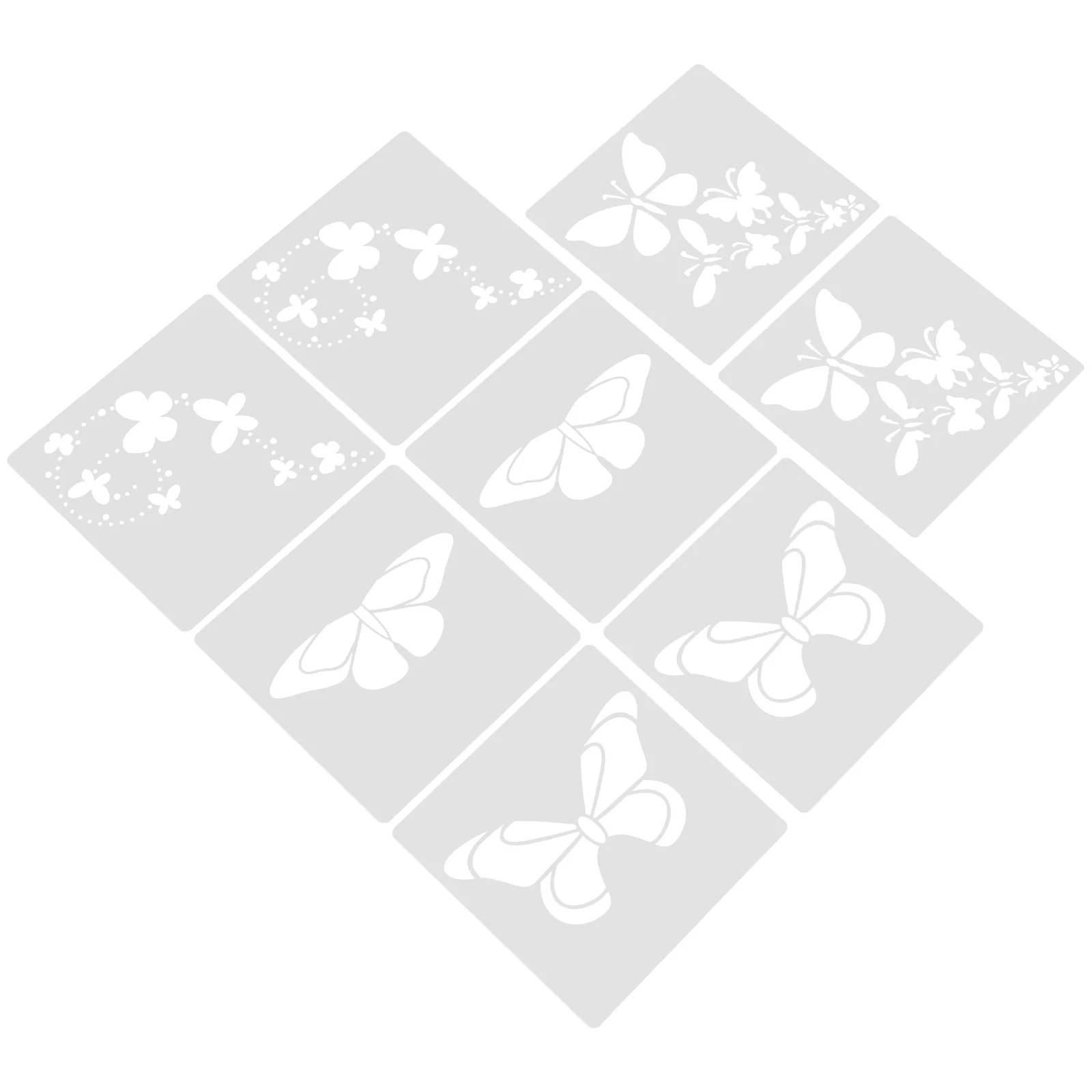 

8 Pcs Butterfly Cutout Template Drawing Butterflies Stencils Hollow White Reusable Painting DIY Painted Child Student