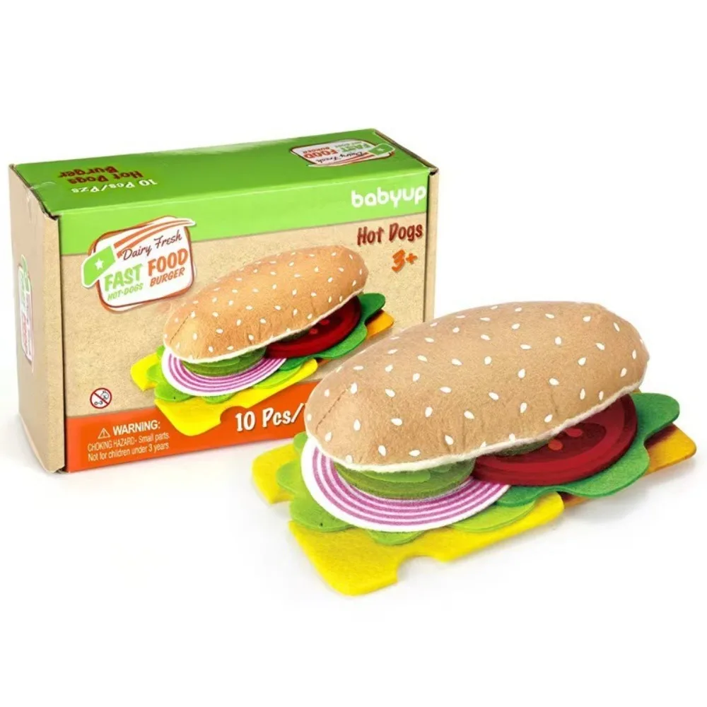 

Role Playing Felt Cloth Burger Toy Make Pizza Simulation Felt Combination Food Toy Hot Dog Educational Felt Food Burger Food Set