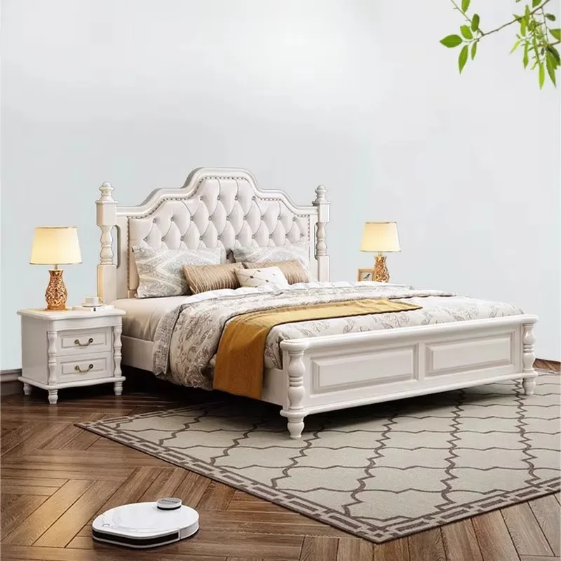 

Modern Wood Frame Double Bed Comforter Luxury Living Room Bedroom Double Bed Bases Bedframe Camas De Casal Home Furniture