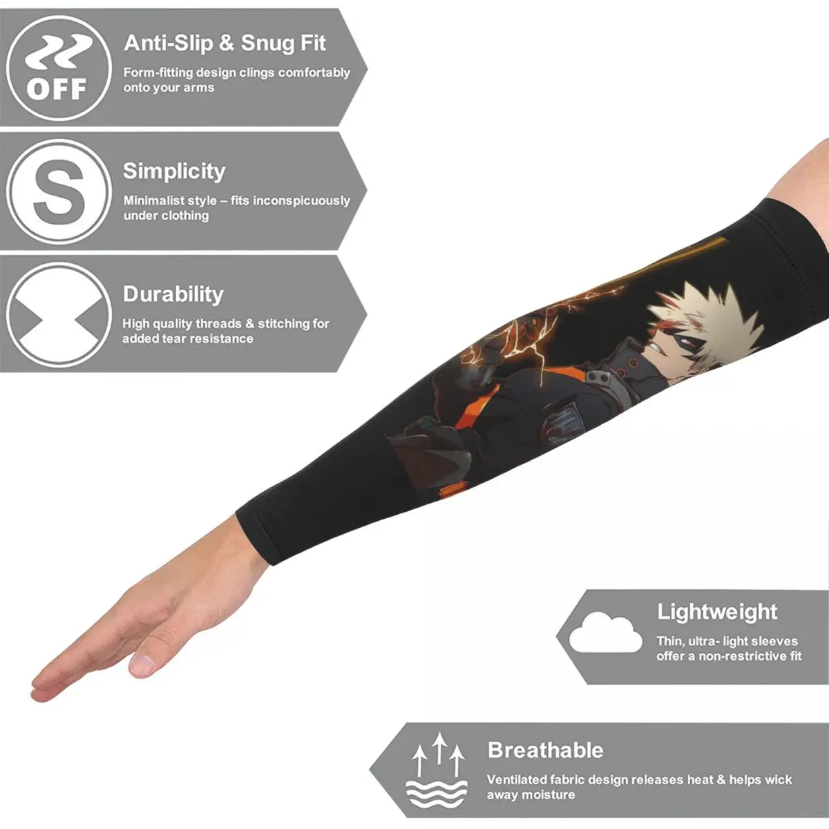 Bakugou Katsuki рукава для мужчин и женщин защита от солнца и ультрафиолета татуировка прикрытие спорт охлаждение велосипедный спорт