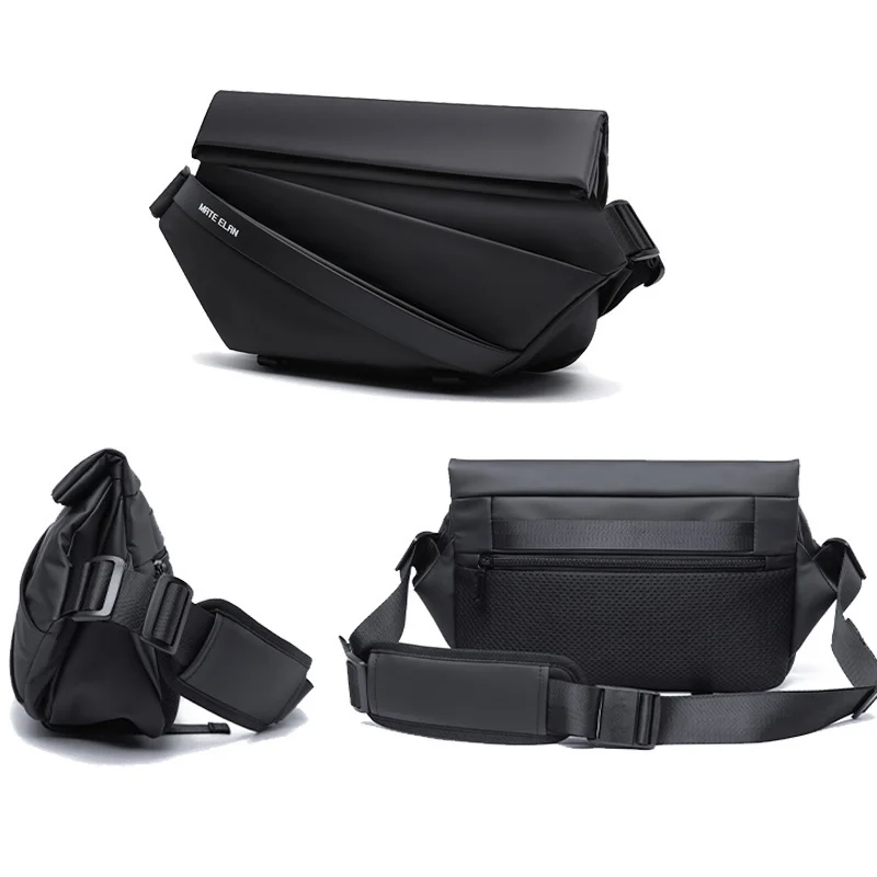 Bolsa de couro para homens, grande capacidade, PVC, impermeável, multifuncional, fivela magnética, ciclismo, pendulares, ipad, 11"