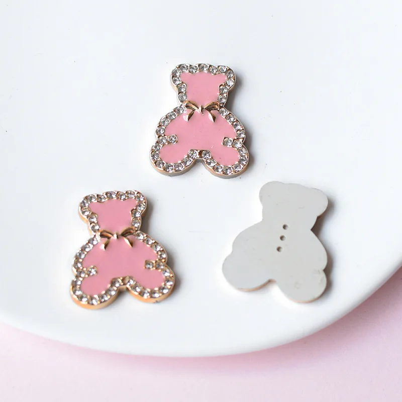 WFFNNKC 10Pcs Glitter Diamond Bowknot Bear Resin Flat Back Patch DIY Hair Clip Craft Supplies Scrapbooking Decor Accessories