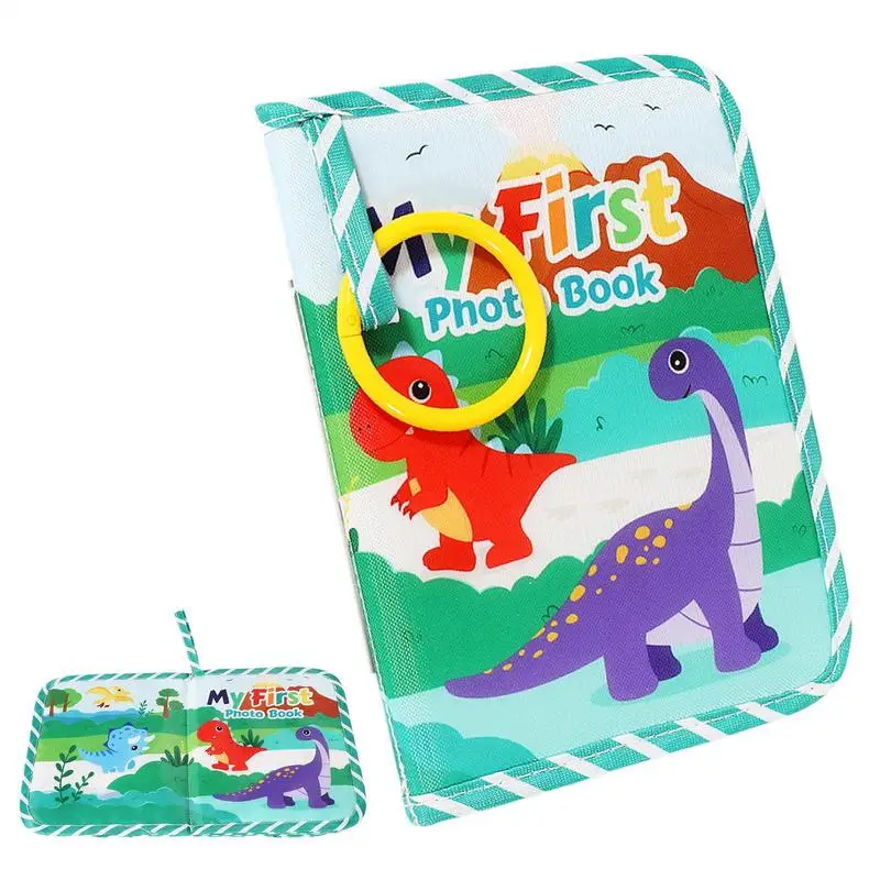 Picture Book For Baby 6X8Inches Photo Albums Cloth Baby Picture Book Dinosaur Themed Baby Toys First Year Soft Safe Album Book