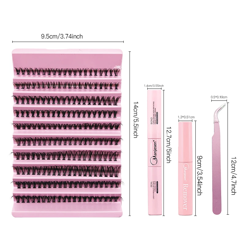 DIY-Wimpernverlängerungsset, Wimpern, 200 Stück, Cluster, Wimpernbindung und Dichtung, Make-up-Werkzeuge zum Kleben von Wimpern, Kleben, Kleber, Zubehör