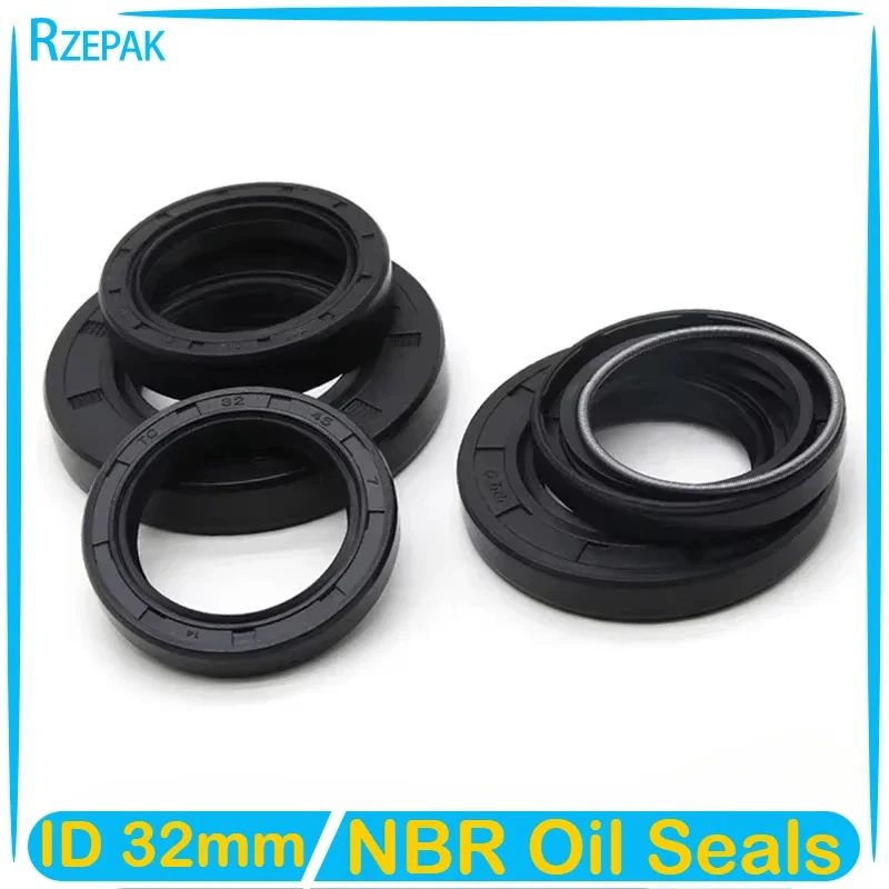 NBR Oil Seal ID 32mm TC-32*42/43/44/45/48/50/52/55/58/60/62/65/72*5/7/8/10/12mm Nitrile Rubber Shaft Double Lip Oil Seals Gasket