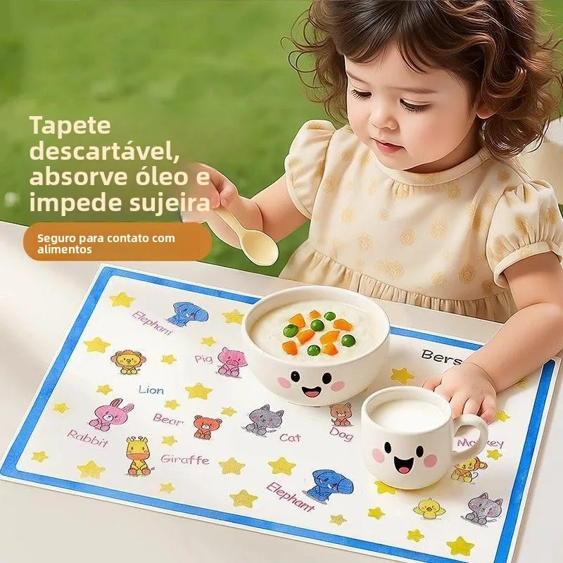 使い捨てダイニングマット-赤ちゃんのお食事用エプロン-幼児用ハイチェア-学生用ダイニングテーブルマット-子供用テーブルクロス-ファストxī