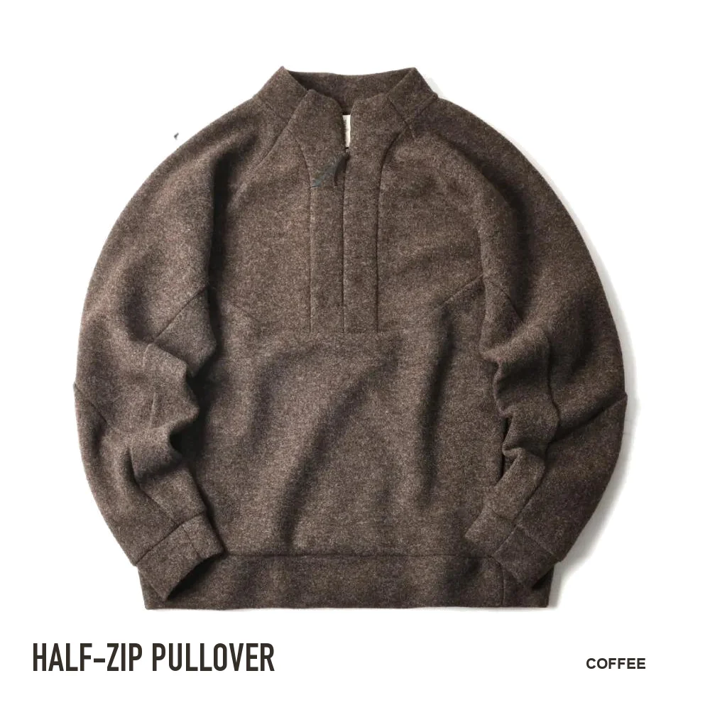 Men's Half Zip Stand Collar Sweatshirt with Raglan Long Sleeves Solid Colour Relaxed Fit Casual Top for Spring Autumn Daily Wear