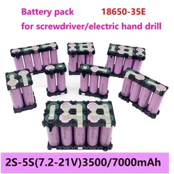 2S1P 3S2P 4S1P ~ 5S2P 6S2P 18650-35E Paquete de batería personalizado, batería de soldadura de 3500mAh/7000mah, 7,4 V a 25,2 v