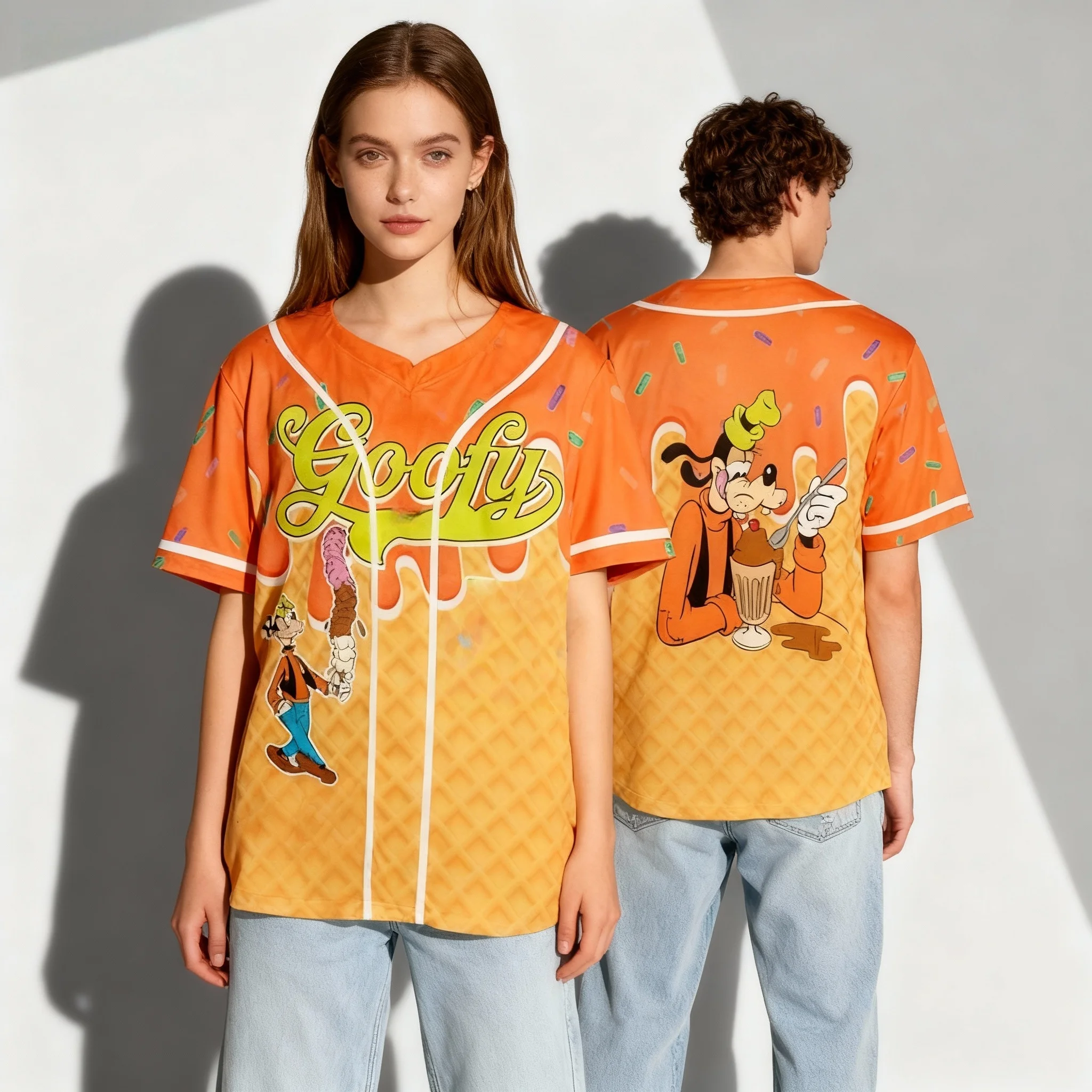 Disney Movie Series Woody Daisy Theme Jersey Sweet and Cool Street Summer T-shirt Oversized Girls Adult Hot Selling Item