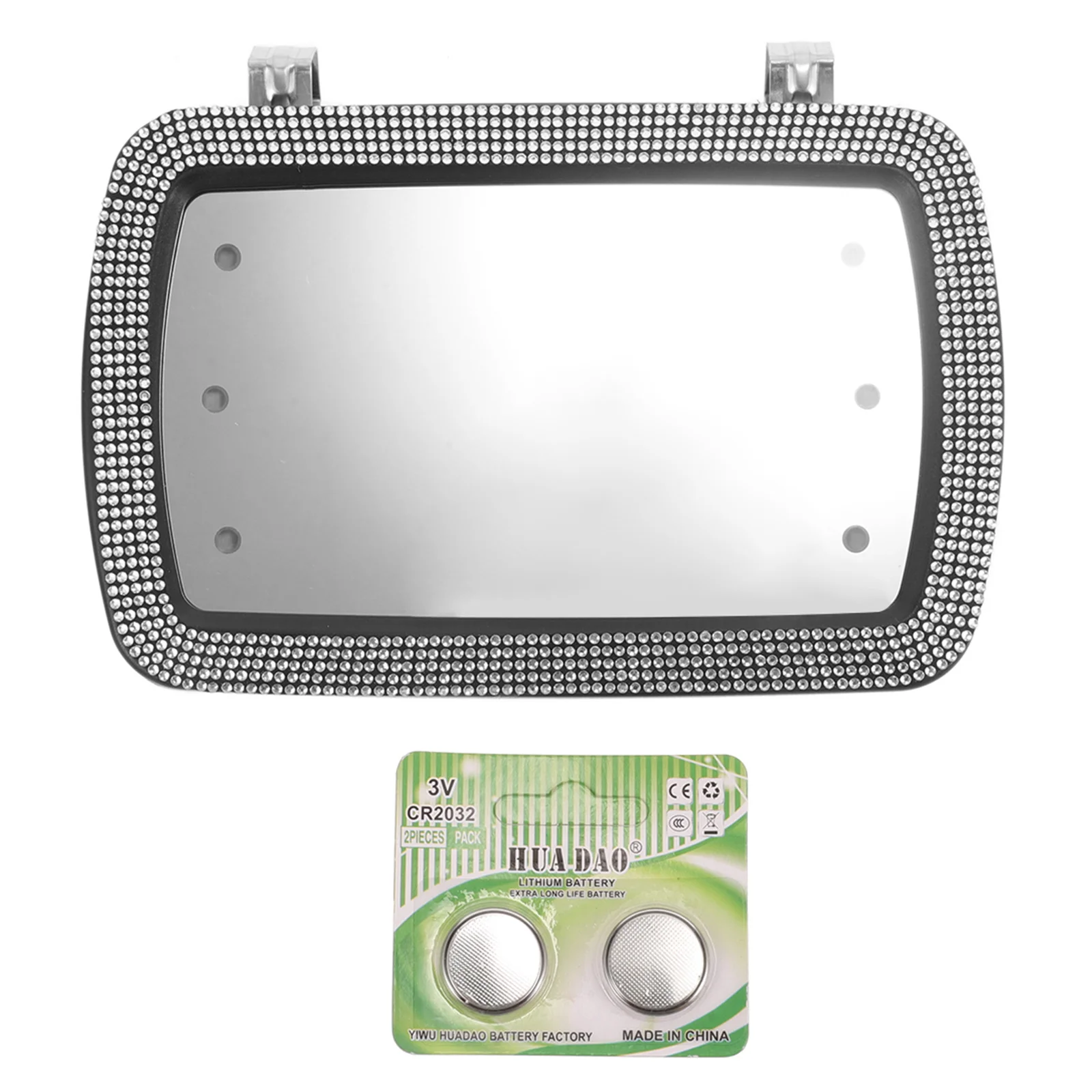 

Visor Makeup Mirror Bling Rhinestone LED Vanity Mirror Automotive Accessories Car Things for Women