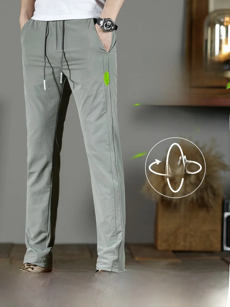 

Мужские повседневные брюки Snow Flying Spring 2026: прямой крой, универсальные, свободные, модные, для города, из полиэстера и нейлона