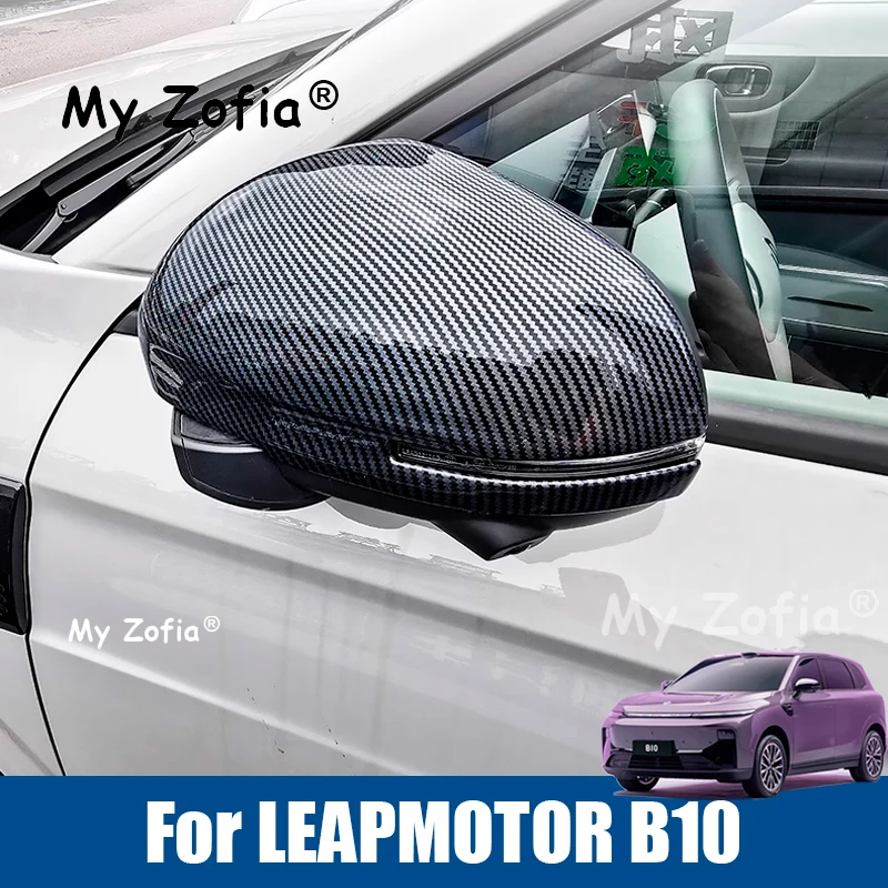 

For LEAPMOTOR B10 2025 2026 Car Style Rearview Mirror Cover Trim Protect Kit Rear View Mirror Rain Eyebrow Frame ABS Accessories