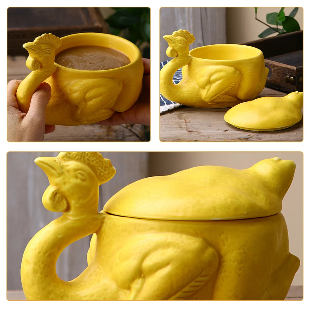 

Chicken Pattern Ceramic Coffee Mug Ceramic Cup for Home Office Desk Decorative Coffee Mug with Lid Mugs with Lids