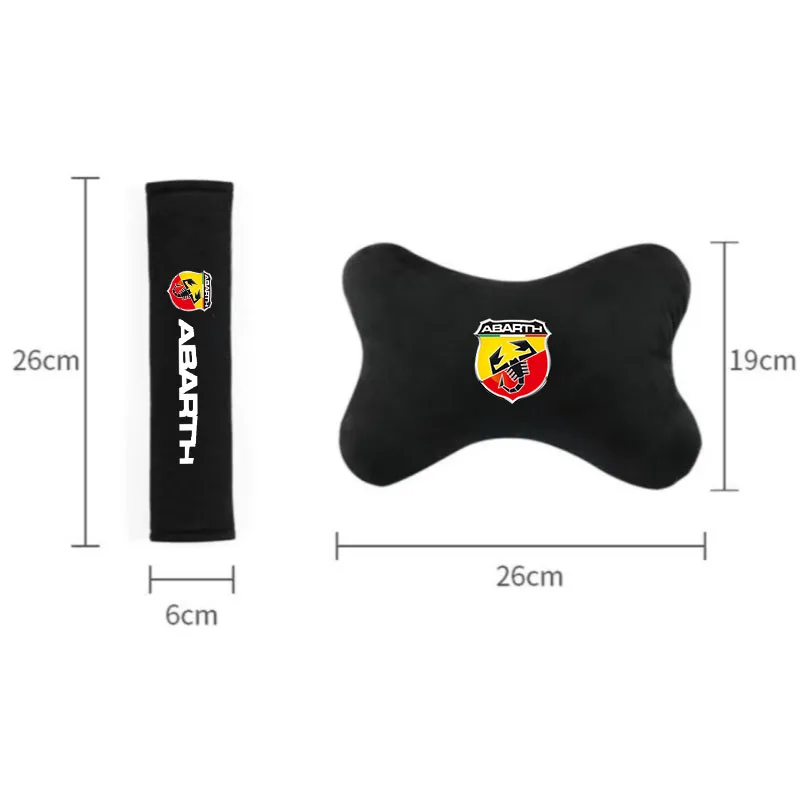 

For Abarth 695 595 500 500X 500e Competizione 12 Spider Car Headrest Neck Support Seat Belt Cover Auto Accessories