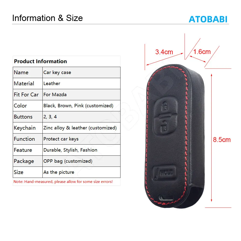 Leather Car Key Cases For Mazda 2 3 5 6 CX5 CX7 CX9 Miata MX5 Axela Atenza Keychain Protector Bag Smart Remote Fobs Shell Cover